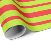 Starke und dünne Limone grüne und rote Streifen Geschenkpapier (Rolleneckpunkt)