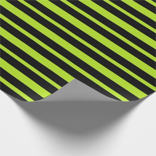 Starke und dünne Limone grüne und schwarze Geschenkpapier (Ecke)