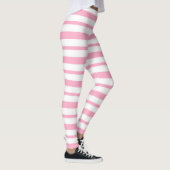 Starke und dünne rosa und weiße Streifen Leggings (Rechts)
