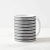 Starke und dünne Schwarzweiss-Streifen Kaffeetasse (VorderseiteRechts)