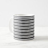 Starke und dünne Schwarzweiss-Streifen Kaffeetasse (Vorderseite Links)