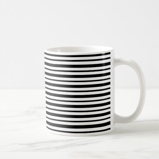 Starke und dünne Schwarzweiss-Streifen Kaffeetasse (Rechts)