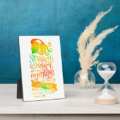 Stärke und Ehre der personalisierten Schrift Fotoplatte (Seite)