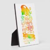 Stärke und Ehre der personalisierten Schrift Fotoplatte (Seite)