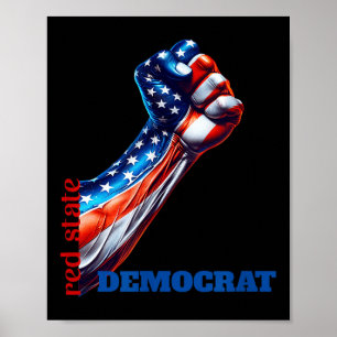 Stärke und Einheit Roter Staat Demokrat gegen Trum Poster