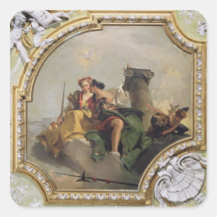 Stärke und Gerechtigkeit aus dem Sala Capitolare Quadratischer Aufkleber