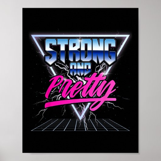 Starke und Hübsche 90er 80er Vaporwave Bodybuildin Poster (Vorne)