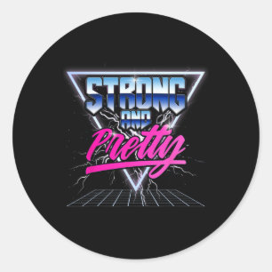 Starke und Hübsche 90er 80er Vaporwave Bodybuildin Runder Aufkleber