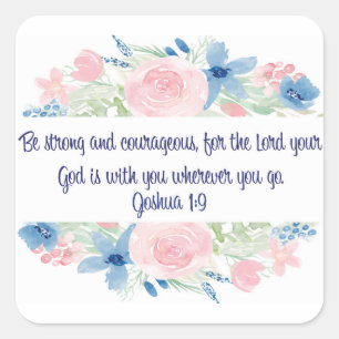 Starke und mutig sein quadratischer aufkleber