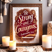 Starke und mutige Deuteronomie 31:6 Löwenkunst Poster