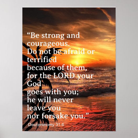 Starke und mutige Deuteronomie 31:6 Poster (Vorne)