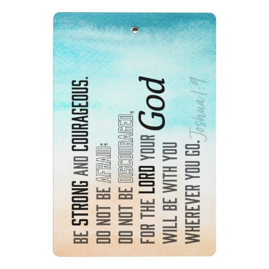 Starke und mutige Joshua 1:9 Bibelverse Mini Klemmbrett (Rückseite)
