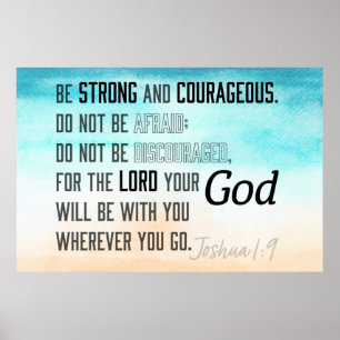 Starke und mutige Joshua 1:9 Bibelverse Poster