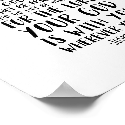 Starke und mutige, Joshua 1:9 Poster (Ecke)