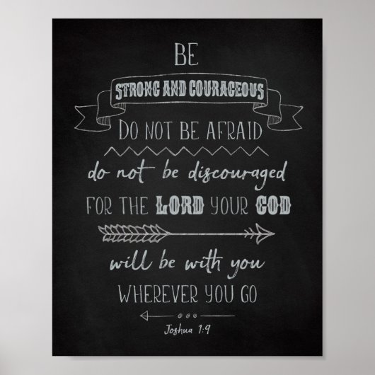Starke und mutige, Joshua 1:9 Poster (Vorne)