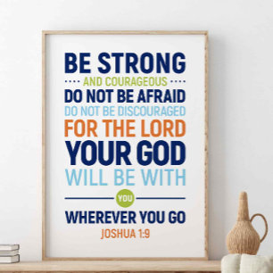 Starke und mutige, Joshua 1:9 Poster