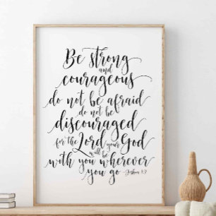 Starke und mutige, Joshua 1:9 Poster