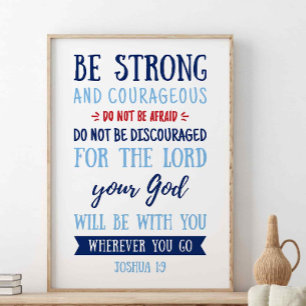 Starke und mutige, Joshua 1:9 Poster