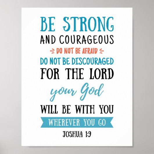 Starke und mutige, Joshua 1:9 Poster (Vorne)