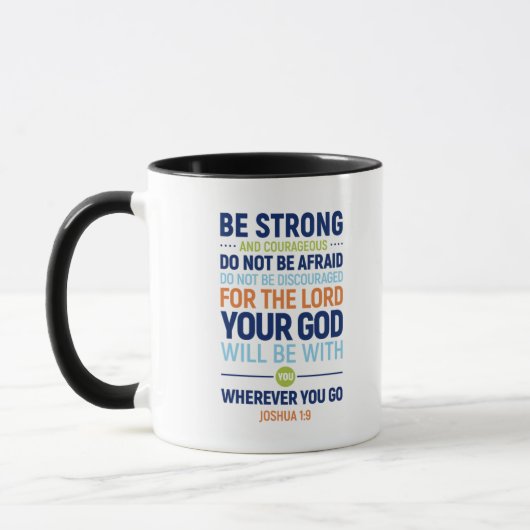 Starke und mutige, Joshua 1:9 Tasse (Links)