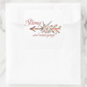 Starke und mutige quadratischer aufkleber (Tasche)