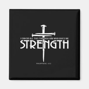 Stärke und Nagelkreuz Christliche Verse Magnet