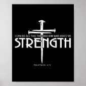 Stärke und Nagelkreuz Christliche Verse Poster (Vorne)