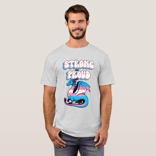 Starke und stolz - Transgender-Prix-Drache T-Shirt (Vorne ganz)