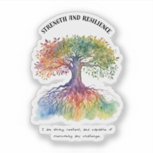 Stärke und Widerstandsfähigkeit Positive Bejahung Aufkleber