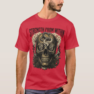 Stärke von Innen - Gothic Schädel & Serpent Tattoo T-Shirt