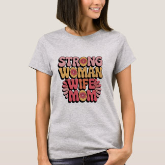 Starke weibliche Ehefrau Mama Retro Bluthochdruck T-Shirt
