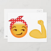 Starke weibliche Emoji Postkarte (Vorne/Hinten)