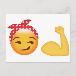 Starke weibliche Emoji Postkarte
