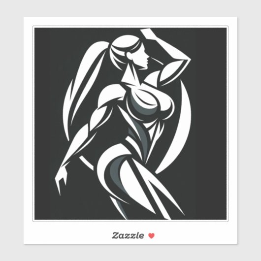 Starke weibliche Fitness Personal Training Minimal Aufkleber (Blatt)