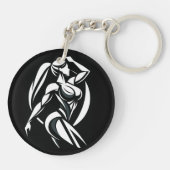 Starke weibliche Fitness Personal Training Minimal Schlüsselanhänger (Rückseite)