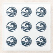 Starke Welle Glasuntersetzer (Vorderseite)