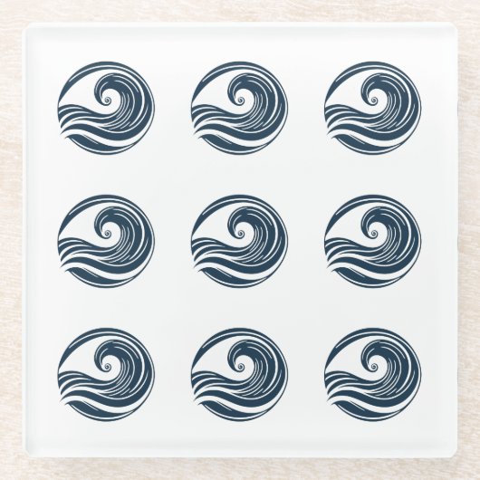 Starke Welle Glasuntersetzer (Vorderseite)