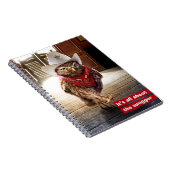 Starke Western-Sheriff-Eule mit Haltung u. Notizblock (Rechte Seite)