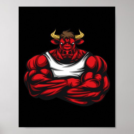 Starke wie Bull-Bodybuilding Poster (Vorne)
