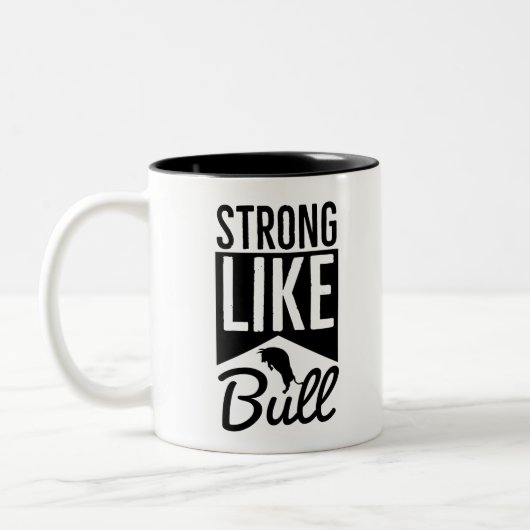 Starke wie Bull - Workout Routine Zweifarbige Tasse (Links)