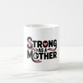 Starke wie eine Mutter, die ein Baby mit schwarzer Kaffeetasse (Mittel)