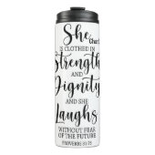 Stärke Würde Angst vor der Zukunft Thermosbecher (Vorderseite)