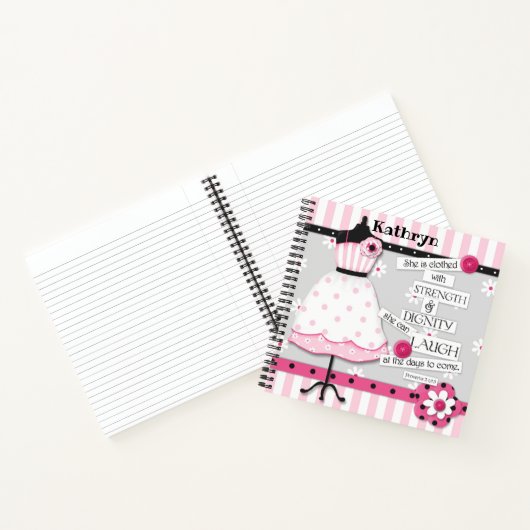 "Stärke & Würde" Custom Scripting Journal Notizblock (Innenseite)