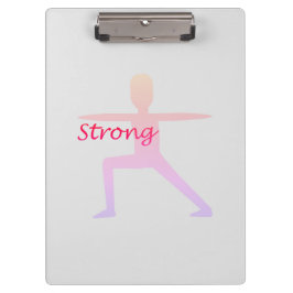 Starke Yoga-Krieger-Pose Klemmbrett