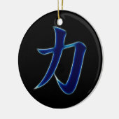 Stärken-japanisches Kanji-Symbol Keramik Ornament (Links)