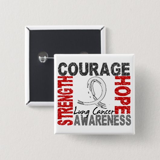 Stärken-Mut-Hoffnungs-Lungenkrebs Button (Vorne & Hinten)