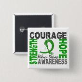Stärken-Mut-Hoffnungs-Nierenerkrankung Button (Vorne & Hinten)