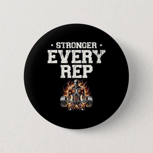 Stärken Sie jeden Rep Weightlifter-Bodybuilding Button (Vorderseite)