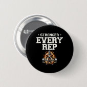 Stärken Sie jeden Rep Weightlifter-Bodybuilding Button (Vorne & Hinten)
