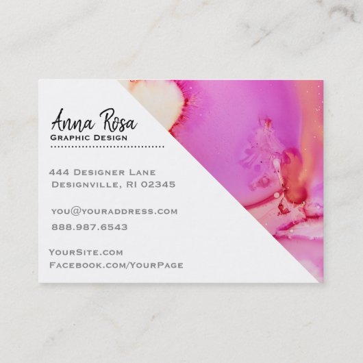 *~* starker abstrakter Bio MarmorWatercolor Visitenkarte (Rückseite)